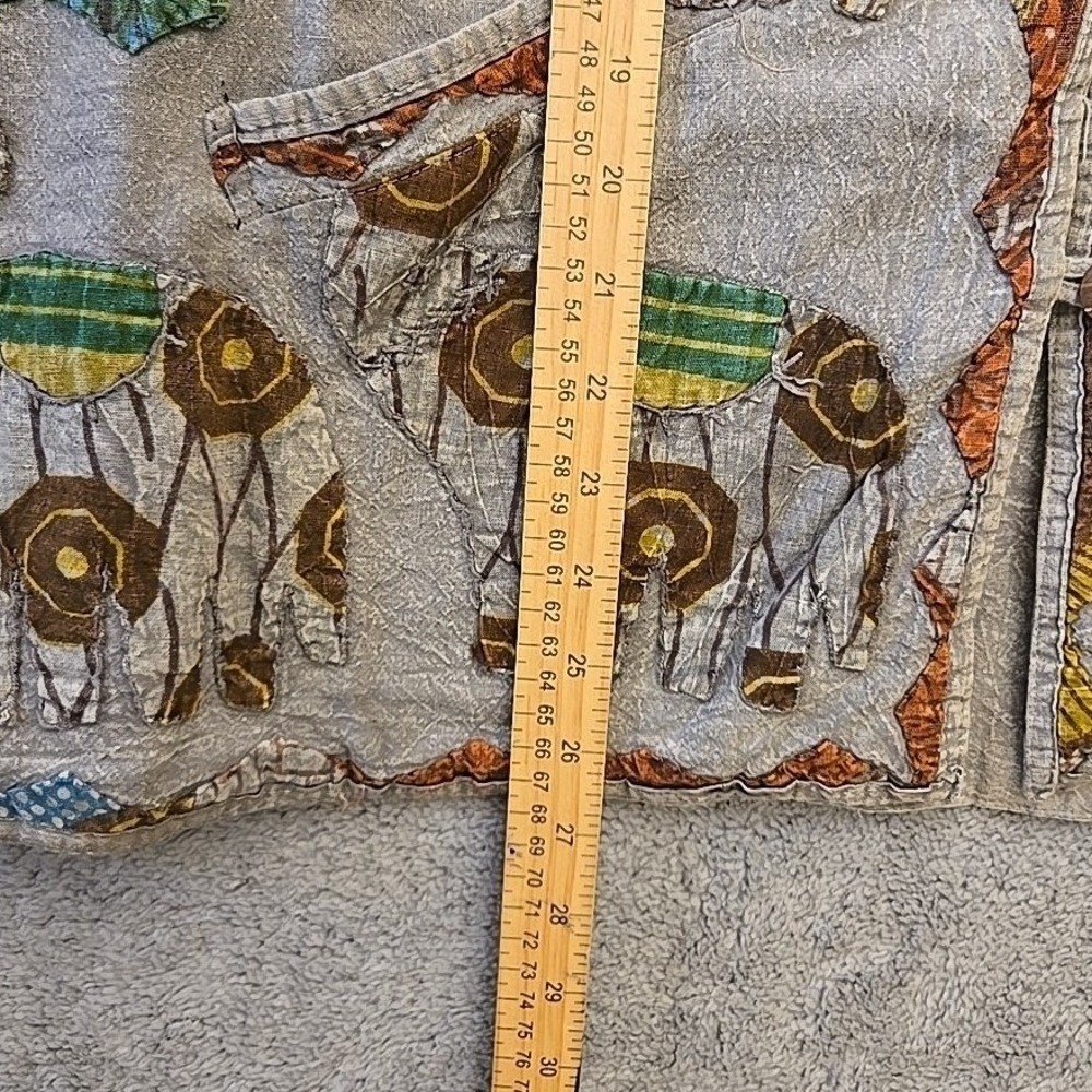 VTG TRESKA Elephant Patchwork Jacket Shirt Lagenlook Art to Wear One Size - Picture 5 of 9